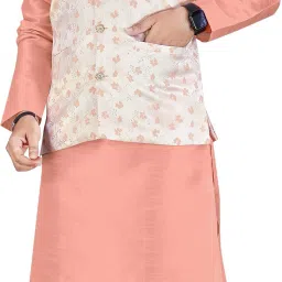 Men Dupion Silk Kurta Pyjama Ethnic Jacket Set-image-27