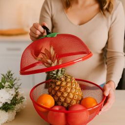 Apple Shape Fruits &a Vegetables Basket for Kitchen With Net Cover Stainless Steel Fruit & Vegetable Basket-image-66