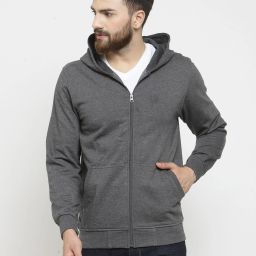 Men Full Sleeve Self Design Hooded Sweatshirt-picture-31