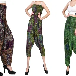 Printed Rayon, Cotton Women Harem Pants-image-81