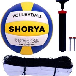 SHORYA PREMIUM VOLLEYBALL WITH AIR PUMP AND NET (SIZE-4) Volleyball - Size: 4-picture-0