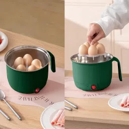 Multipurpose cooking Electric pot 1.5 Litter Inner Steel Electric Cooker Noodles Egg Cooker, Egg Boiler, Rice Cooker, Travel Cooker, Food Steamer, Deep Fryer-68