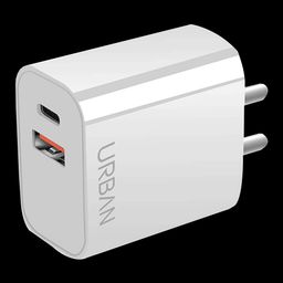 inbase in base Urban Sprint 20W Type A & Type C 2-Port Fast Wall Charger (Adapter Only, Intelligent Power Saving, White) image 3