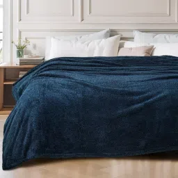 Solid Double Sherpa Blanket for Heavy Winter-image-20