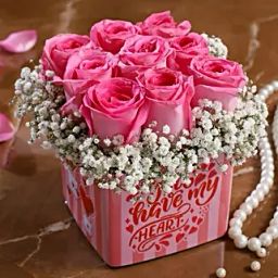 Pink Roses In You Have My Heart Sticker Vase-13
