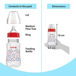 Wide Neck Natura Flo Baby Feeding Bottle, Floral & Stars, BPA Free, - 250 ml - 250 ml-image-49