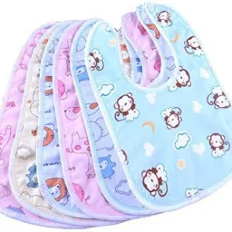 Waterproof Organic Multicolored Cotton Baby Apron Bibs with Quick Dry for 0-9 months (Set of 6)-25