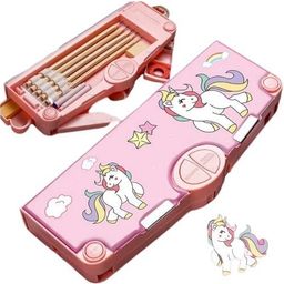 vicorp Unicorn Magnetic Pencil Box,Stationery Box,Buttons Operated compass box for Kids Geometry Box-picture-41