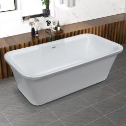Bath Tub For Adults/Acrylic Bathtub For Bathroom/Deep Soaker Bathtub with Overflow,Popup and Drain Pipe (BSM-219, White, 1700mm) Drop-in Bathtub-73