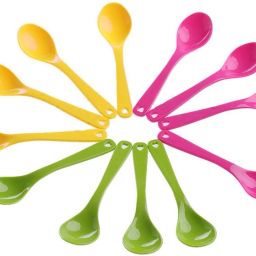 12 Pcs Food Plastic Spoon Set for Baby Feeding Plastic Table Spoon Set-28