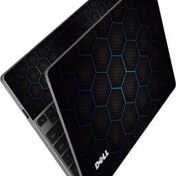 Anweshas HD Printed Full Panel Laptop Skin Sticker Vinyl Fits Size Upto 15 inches No Residue, Bubble Free, Waterproof - Dell Blue Octagon Black Honeycomb Self Adhesive Vinyl Reusable Laptop Skin Compatible for 15.6 inch-image-51