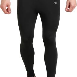 Solid, Color Block Men Green, Black Tights-image-3