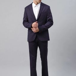 Men 2 PC Striped Suit-image-2