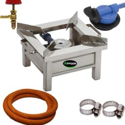 Single Burner Steel Bhatti Size - 12 L X 12 W X 8 H Inch With All Fitting Stainless Steel Manual Gas Stove-15