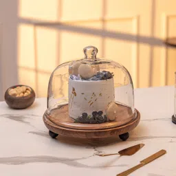 Glass, Wooden Cake Server-15