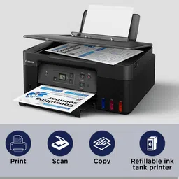 Canon Pixma G2770 All in One Ink Tank Printer with LCD Display (Dot Count Ink End Sensor, Black) image 3