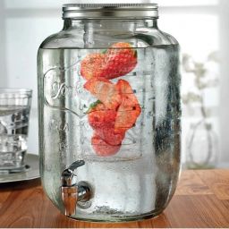 4L Glass Water Dispenser with Tap Glass Cold Water Mason Jar Bottled Water Dispenser-image-17