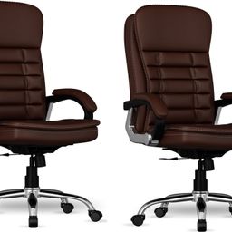 fugo High Back Office Chair Pack of 2|3 Year Warranty| Adjustable Heigh Leatherette Office Adjustable Arm Chair-picture-13