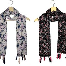 Printed Chiffon Women Multicolor Scarf, Stole, Fancy Scarf-image-38