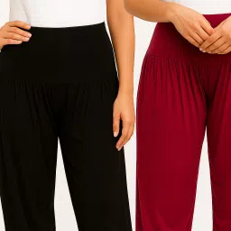 Solid Viscose Women Harem Pants-image-89