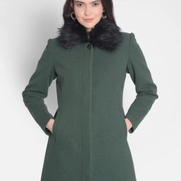 Polyester Solid Coat For Women-image-96