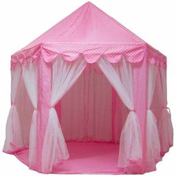 Kids Indoor and Outdoor Castle Play Tent Hose (Pink)-image-87