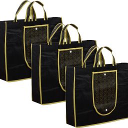 Front Pocket Grocery Bag with Handle|Pack of 3|Yellow Pack of 3 Grocery Bags-14