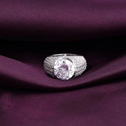 Silver Zircon Rhodium Plated Ring-image-41