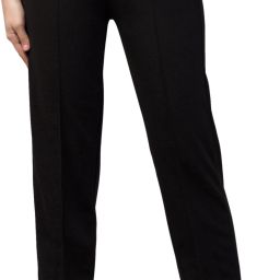 Women Straight Fit Black Silk Blend Trousers-image-17