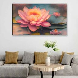 dekorstation Lotus Pink Canvas Art Print-picture-24