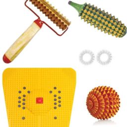 Acufit ACU012 Acupressure Massager Tools Combo Kit With Acupressure Bio-Magnetic Foot Mat + Karela Wooden + Wooden Ball + 2 Ring + Wooden Handle Roll For Stress And Pain Relief Acupressure Kit Massager-image-62