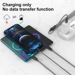 Bestor USB Type C Cable 2 A 1.2 m Multi Charging Cable 4ft 3 in 1 Nylon Braided Multiple USB Fast Charging Cable for Android, iOS and Type C Devices USB Port Connectors Compatible Smart Phones & Tablets And More (Black) image 3