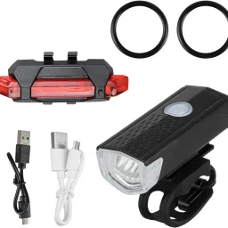 fastped Combo of Bicycle LED USB Rechargeable Head Light and Taillight (Combo) LED Front Rear Light Combo image 2