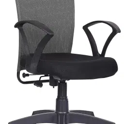 Office Arm Chair with Metallic Frame, Mesh Back, Nylon Base,& Adjustable Handle Fabric Office Arm Chair-11