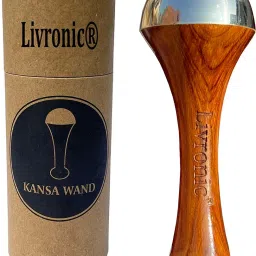 Livronic Ayurvedic Kansa Wand Face Massager With Neem Wood Handle For Natural Glow, Detoxification And Stress Relief (BRONZE SIZE: 4.5 CM) Massager-17