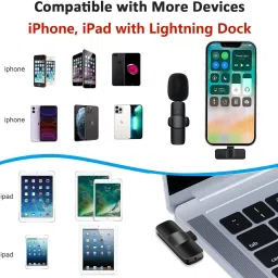 imaginea 2.4 GHz Wireless Microphone, Digital Mini Recording for All Lightning Mobile Wireless Microphone image 3