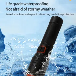 dpm SUPER RANGE XPE Flashlight Rechargeable Zooming METAL Torch Light Torch image 4