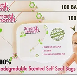 Smart mom Scented compostable Bags Bio-degradable and eco Friendly|Pack of 200 |Disposing Diapers, car bin, disposing Sanitary Pads, Trash Bags. Diaper Disposal Bin (Gallon) Diaper Disposal Bin-7