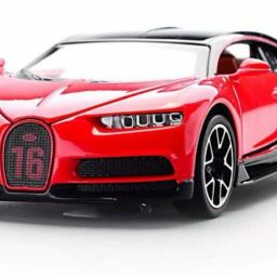 Bugatti Veyron Chiron Sports Car Light and Sound Open Doors Pull Toy Metal Cars for Kids Best Gifts Vehicle Toys for Kids Sound and Light Pull Back Cars Toys Multi Color-3