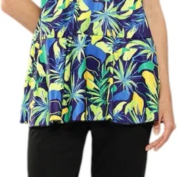 Aarika Womens Green-Black Colour Leaf Print Nylon Plus Size Swim Suit Printed Women Swim-dress Green Swimsuit-image-25