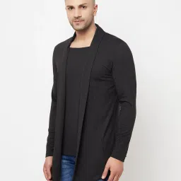 Men Asymmetric Full Sleeve Black Shrug-image-72