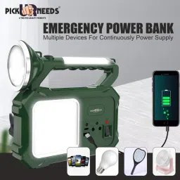 pick ur needs Solar Rechargeable 200W Torch Light 5 Lightning Mode With In Built Solar Panel 8 hrs Torch Emergency Light image 2