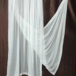 Chiffon Solid White Women Dupatta-image-60