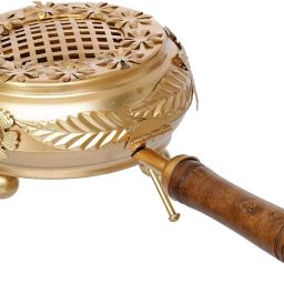 Premium Dhoop Dani Dhuni Loban Burner with Handle Iron, Wooden Incense Holder-32