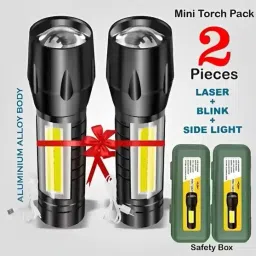 (Pack 2) Mini Pocket Light Zoom COB USB Led WaterProof Flood Lamp 6 hrs Torch Emergency Light-image-8
