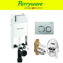 Half Frame Concealed Cistern, with divater body upper cleart set of 1 pic 001 Dual Flush Tank-picture-1