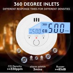 zomei C O Detector Alarm LCD Light 9V Battery Powered Gas Detector image 3