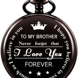 Exciting Lives Pocket Watch For Brothers - Gift For Birthday, Rakshabandhan, Brother's Day 2243 Black, Silver Stainless steel Pocket Watch Chain-image-16