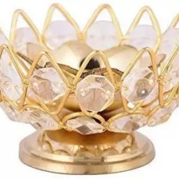 Brass, Crystal Table Diya-image-82