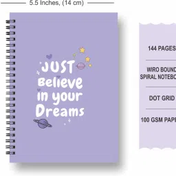 papco Dot grid notebook journal A5 Diary DOT GRID 144 Pages image 2